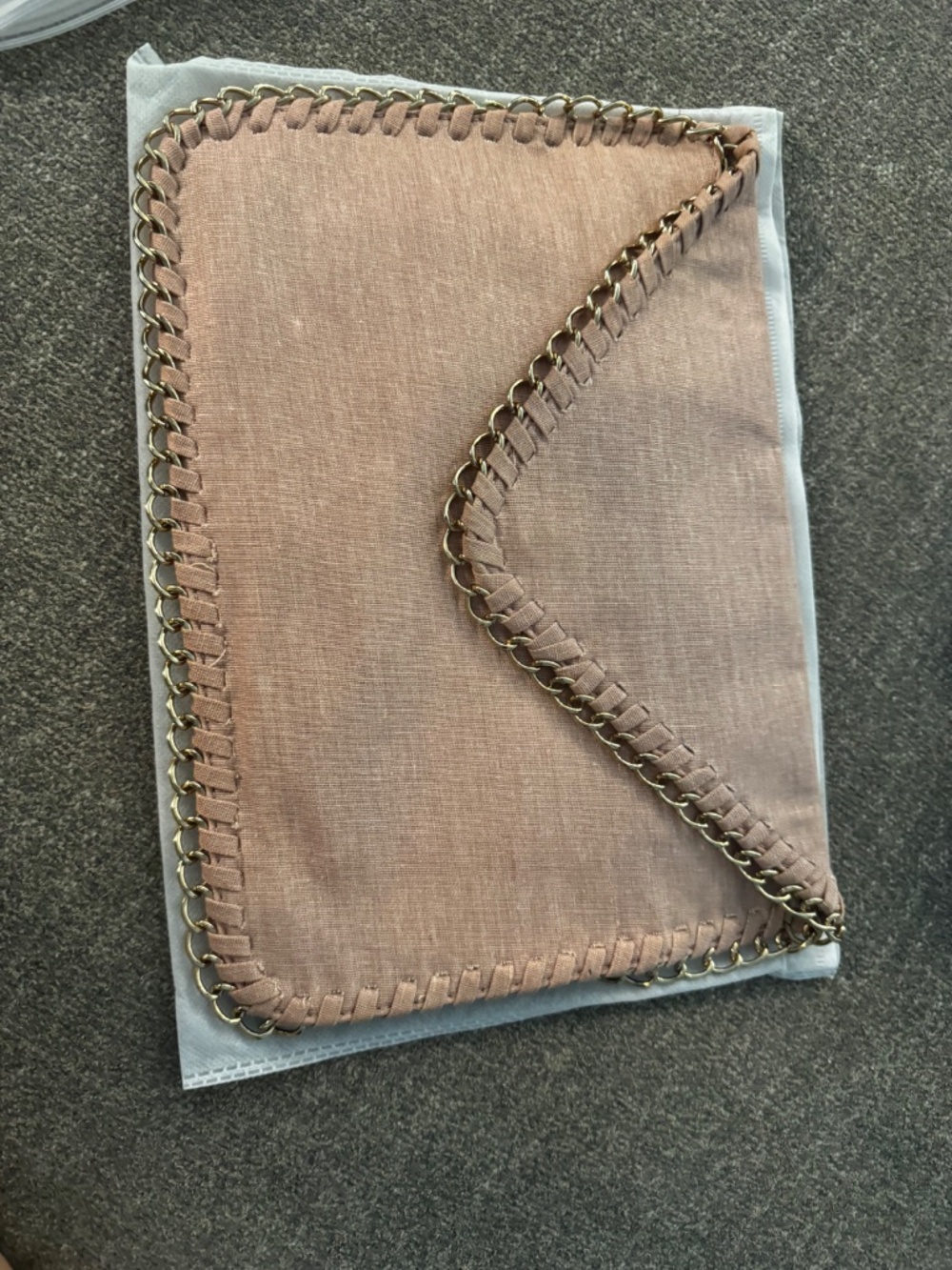 Amelie Galanti Blush Pink Chain Trim Tote Shoulder Bag - Picture 3 of 9